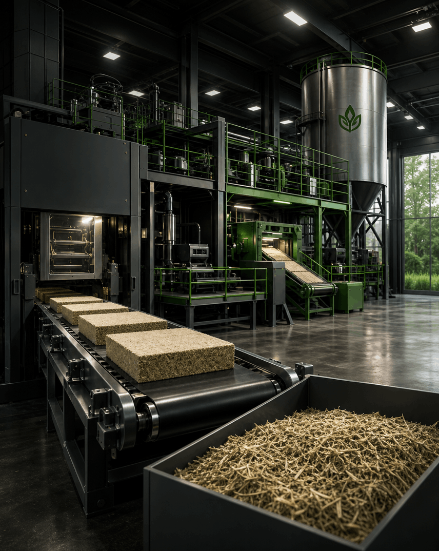 Industrial hemp-based material production facility